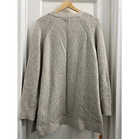 Fat Face Cotton Blend Chinky Knit Cardigan Sweater Oatmeal Beige, size 10 - Picture 3 of 7